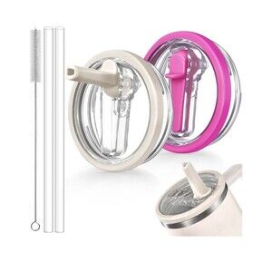 2 Pack Leakproof Lid Replacement 40 Oz for Stanley Cup Accessories, Flip Straw